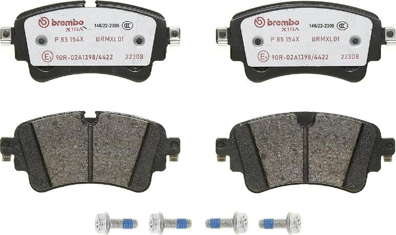 Brembo P 85 154X - Brake Pad Set, disc brake autospares.lv