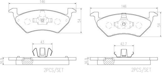 Brembo P85158N - Brake Pad Set, disc brake autospares.lv