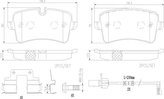 Brembo P85157N - Brake Pad Set, disc brake autospares.lv