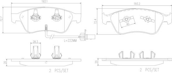 Brembo P85102N - Brake Pad Set, disc brake autospares.lv