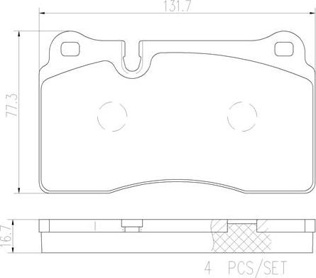 Brembo P85110N - Brake Pad Set, disc brake autospares.lv