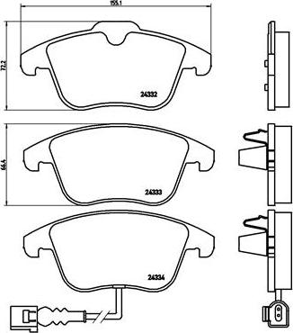 Brembo P 85 112X - Brake Pad Set, disc brake autospares.lv