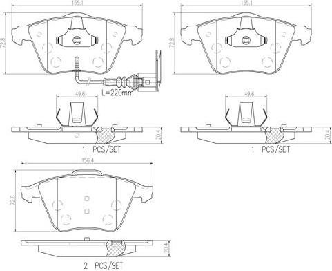 Brembo P85129N - Brake Pad Set, disc brake autospares.lv