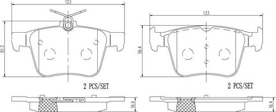 Brembo P85124N - Brake Pad Set, disc brake autospares.lv