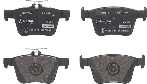 Brembo P 85 124X - Brake Pad Set, disc brake autospares.lv