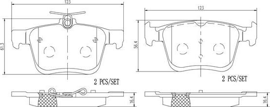 Brembo P85125N - Brake Pad Set, disc brake autospares.lv