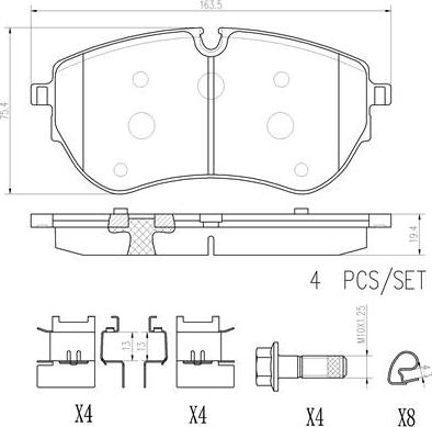 Brembo P85173N - Brake Pad Set, disc brake autospares.lv