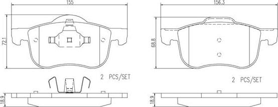 Brembo P86016N - Brake Pad Set, disc brake autospares.lv