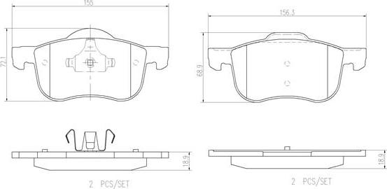 Brembo P86020N - Brake Pad Set, disc brake autospares.lv