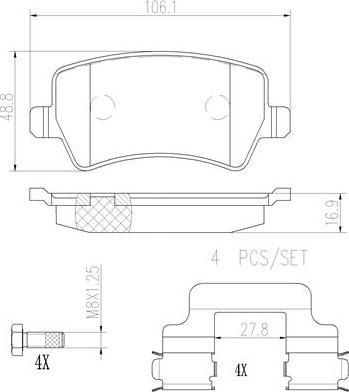 Brembo P86021N - Brake Pad Set, disc brake autospares.lv