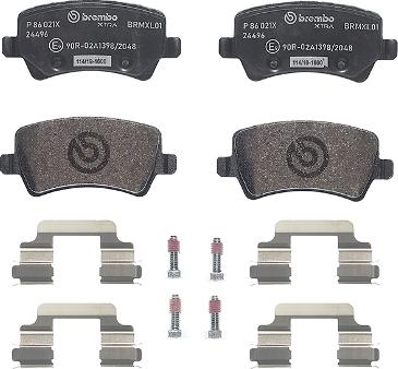 Brembo P 86 021X - Brake Pad Set, disc brake autospares.lv