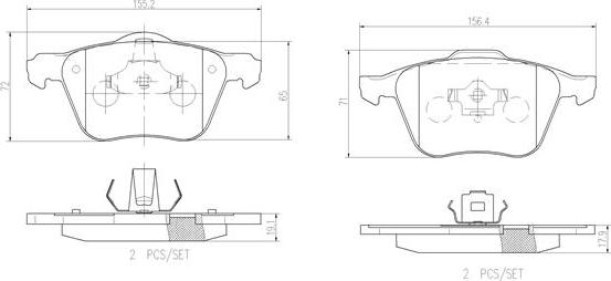 Brembo P86022N - Brake Pad Set, disc brake autospares.lv