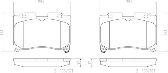 Brembo P83090N - Brake Pad Set, disc brake autospares.lv