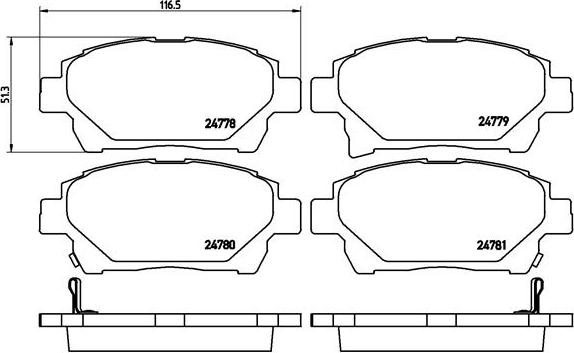 Brembo P 83 097 - Brake Pad Set, disc brake autospares.lv