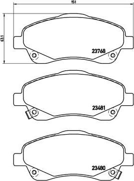 Brembo P 83 046 - Brake Pad Set, disc brake autospares.lv