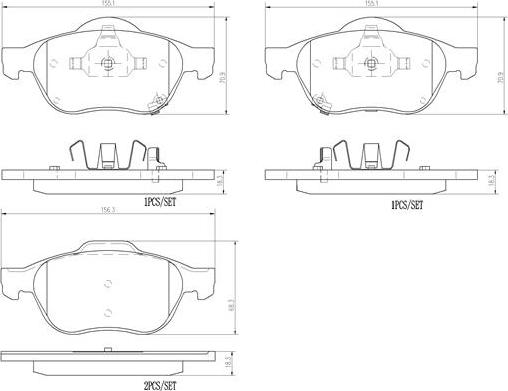 Brembo P83043N - Brake Pad Set, disc brake autospares.lv