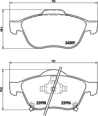 Brembo P 83 043 - Brake Pad Set, disc brake autospares.lv