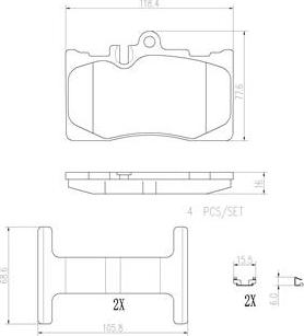 Brembo P83058N - Brake Pad Set, disc brake autospares.lv