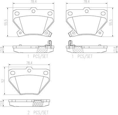 Brembo P83052N - Brake Pad Set, disc brake autospares.lv