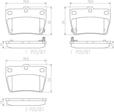 Brembo P83057N - Brake Pad Set, disc brake autospares.lv