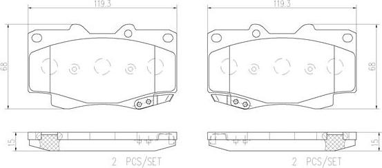 Brembo P83069N - Brake Pad Set, disc brake autospares.lv