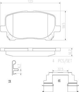 Brembo P83061N - Brake Pad Set, disc brake autospares.lv