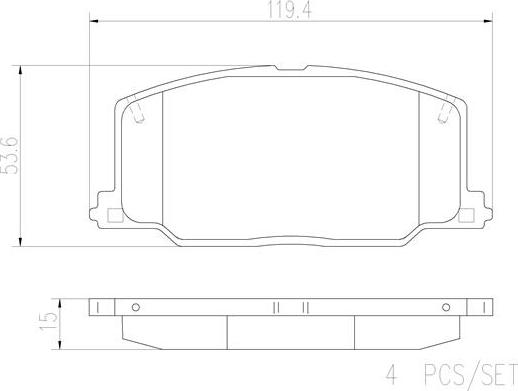 Brembo P83016N - Brake Pad Set, disc brake autospares.lv