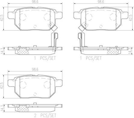 Brembo P83083N - Brake Pad Set, disc brake autospares.lv