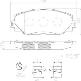 Brembo P83082N - Brake Pad Set, disc brake autospares.lv