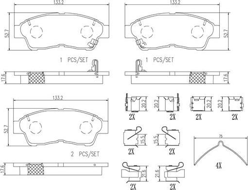 Brembo P83034N - Brake Pad Set, disc brake autospares.lv