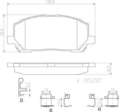 Brembo P83078N - Brake Pad Set, disc brake autospares.lv