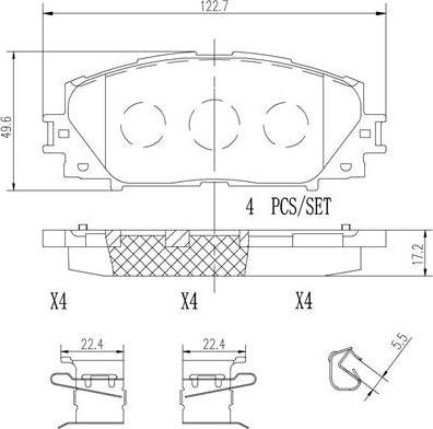 Brembo P83141N - Brake Pad Set, disc brake autospares.lv