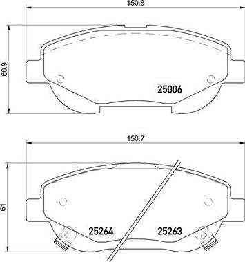 Brembo P 83 148 - Brake Pad Set, disc brake autospares.lv