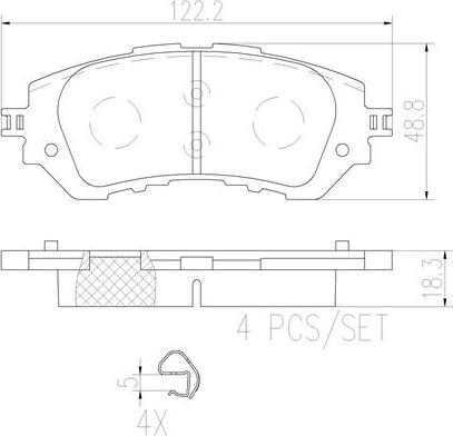 Brembo P83165N - Brake Pad Set, disc brake autospares.lv