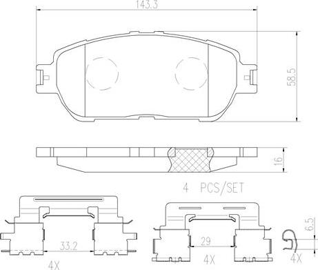 Brembo P83105N - Brake Pad Set, disc brake autospares.lv