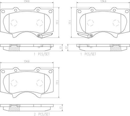 Brembo P83102N - Brake Pad Set, disc brake autospares.lv