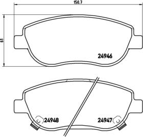 Brembo P 83 115 - Brake Pad Set, disc brake autospares.lv