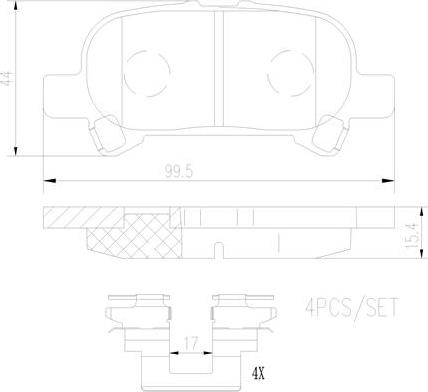 Brembo P83110N - Brake Pad Set, disc brake autospares.lv