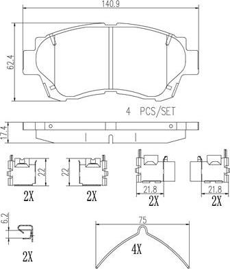 Brembo P83124N - Brake Pad Set, disc brake autospares.lv