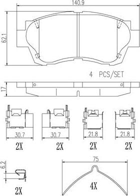 Brembo P83121N - Brake Pad Set, disc brake autospares.lv