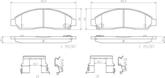 Brembo P34005N - Brake Pad Set, disc brake autospares.lv