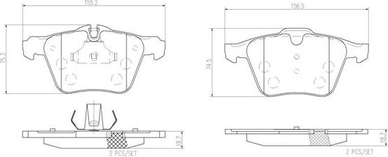 Brembo P36019N - Brake Pad Set, disc brake autospares.lv