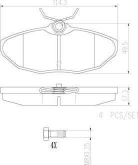 Brembo P36013N - Brake Pad Set, disc brake autospares.lv