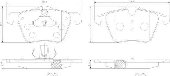 Brembo P36028N - Brake Pad Set, disc brake autospares.lv