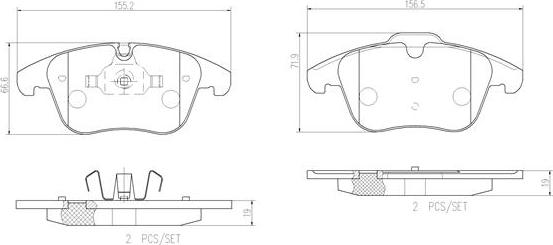 Brembo P36022N - Brake Pad Set, disc brake autospares.lv