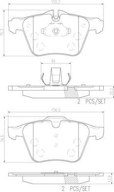 Brembo P36027N - Brake Pad Set, disc brake autospares.lv