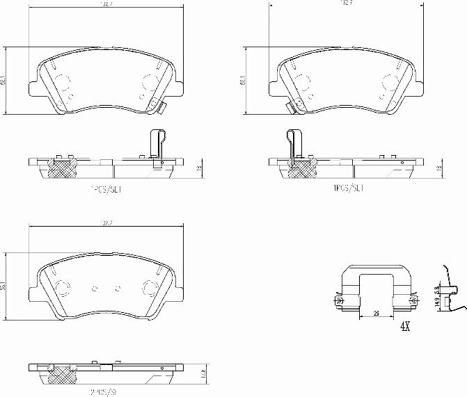 Brembo P30098N - Brake Pad Set, disc brake autospares.lv