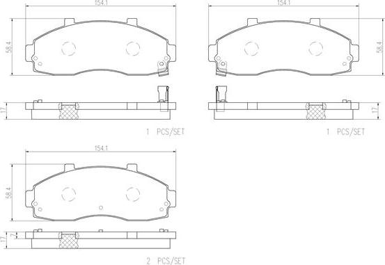 Brembo P30044N - Brake Pad Set, disc brake autospares.lv