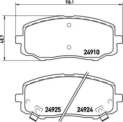 Brembo P 30 045 - Brake Pad Set, disc brake autospares.lv