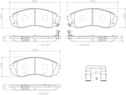 Brembo P30041N - Brake Pad Set, disc brake autospares.lv